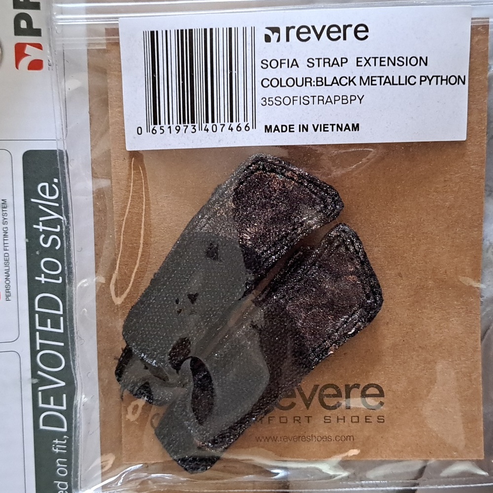Revere Python Black Metallic Leather Sofia Sandal, Women Size 6 M - Picture 8 of 12